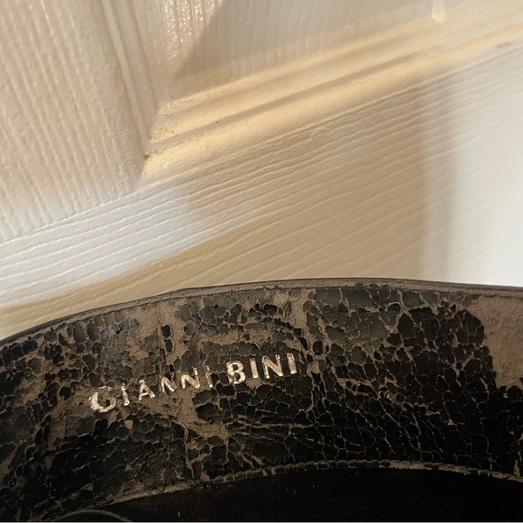 NEW Black Size 9 Leather Gianni Bini Heeled Boots - Picture 7 of 8